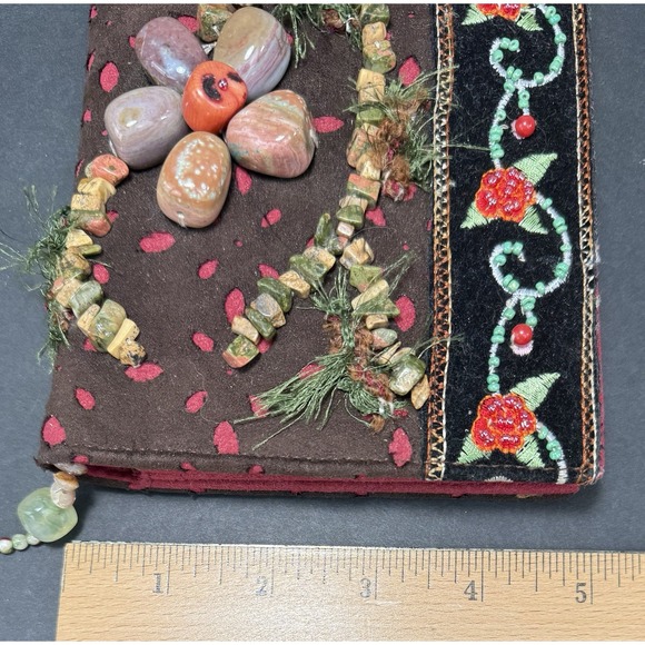 Mary Frances Purse Shoulder Bead Work Floral Embellished Stone Handbag Clutch‎ - Picture 6 of 16